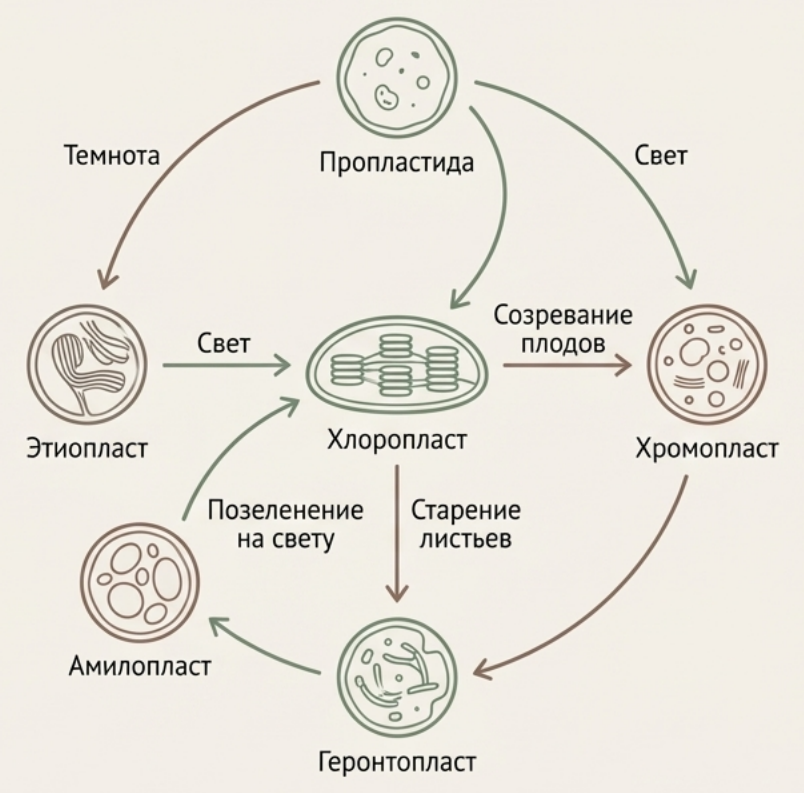 Взаимопревращения пластид